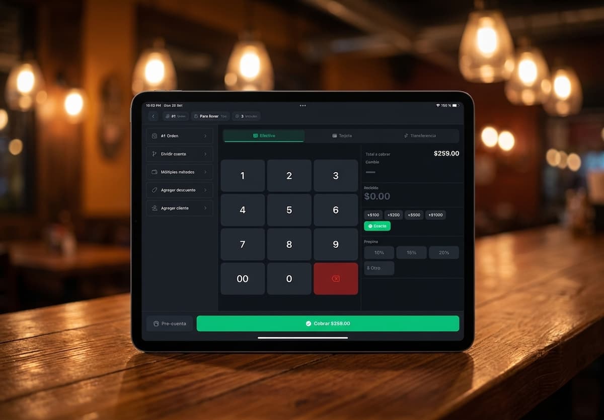 Pantalla del POS para toma de pedidos