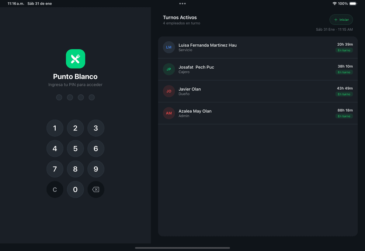 Control de turnos y empleados